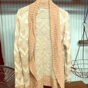 Pink, cream, and tan sweater